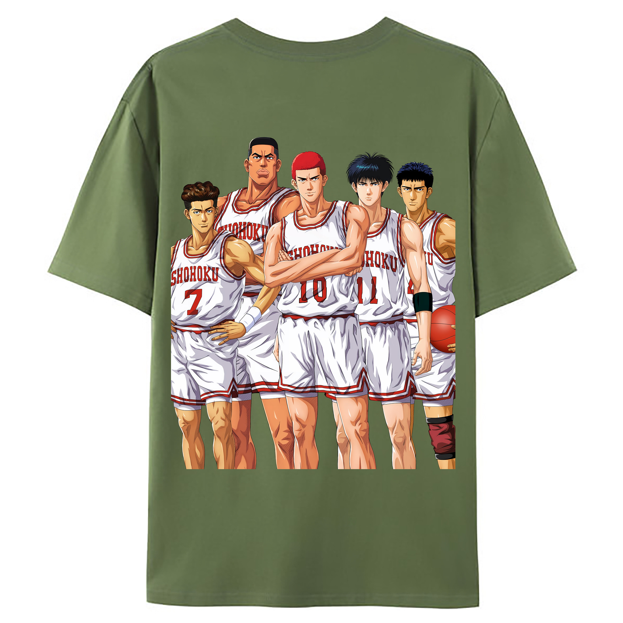 （画像用） SLAM DUNK／スラムダンク 綿100％ メンズ半袖Tシャツ（バックプリント） 通気性